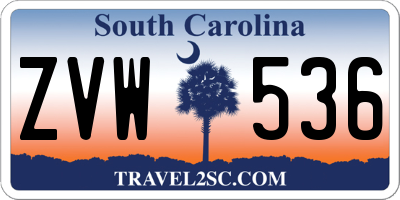 SC license plate ZVW536