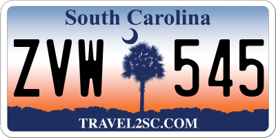SC license plate ZVW545