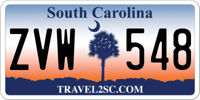 SC license plate ZVW548