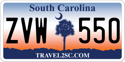 SC license plate ZVW550