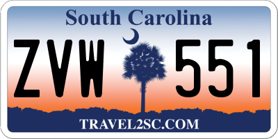 SC license plate ZVW551