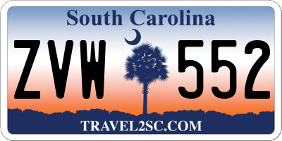 SC license plate ZVW552