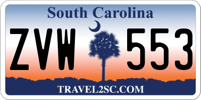 SC license plate ZVW553