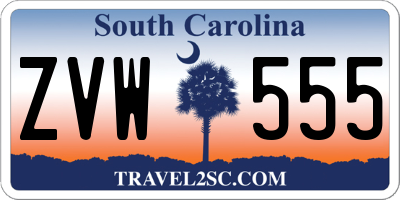 SC license plate ZVW555