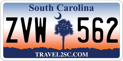 SC license plate ZVW562