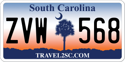 SC license plate ZVW568