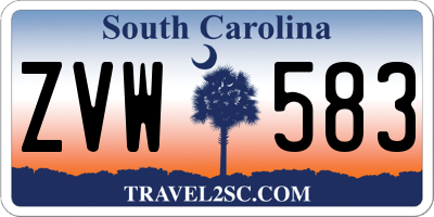 SC license plate ZVW583