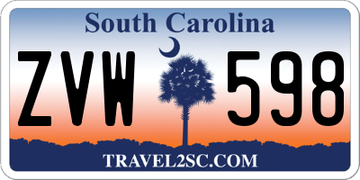 SC license plate ZVW598