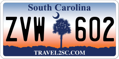 SC license plate ZVW602