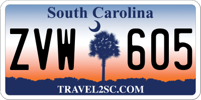 SC license plate ZVW605