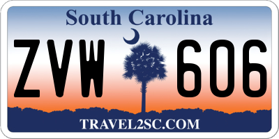 SC license plate ZVW606