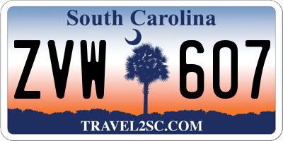 SC license plate ZVW607