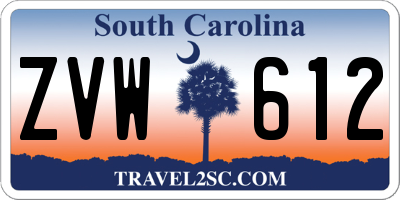 SC license plate ZVW612