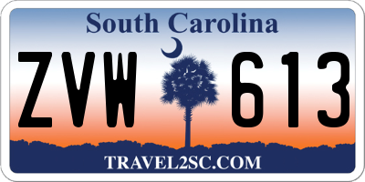 SC license plate ZVW613