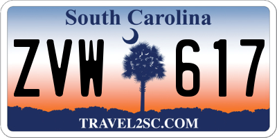 SC license plate ZVW617