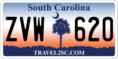 SC license plate ZVW620