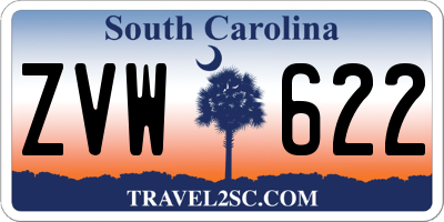 SC license plate ZVW622