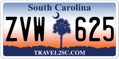 SC license plate ZVW625