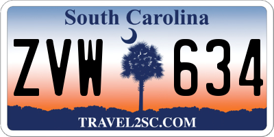 SC license plate ZVW634