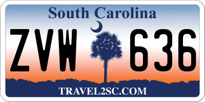 SC license plate ZVW636