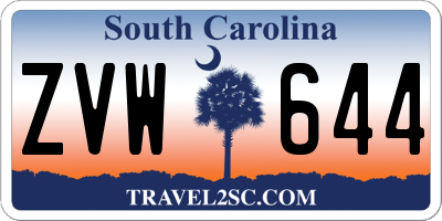 SC license plate ZVW644
