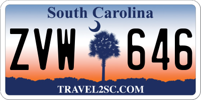 SC license plate ZVW646