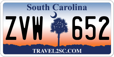 SC license plate ZVW652