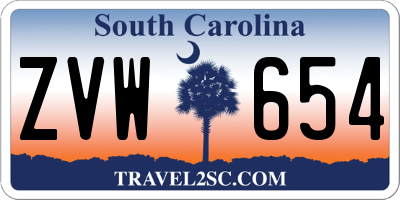 SC license plate ZVW654