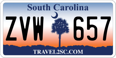 SC license plate ZVW657