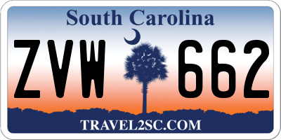 SC license plate ZVW662