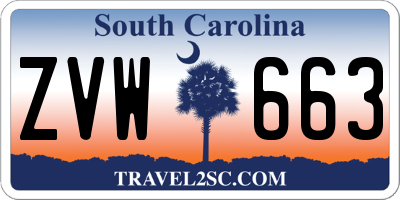 SC license plate ZVW663