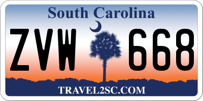 SC license plate ZVW668