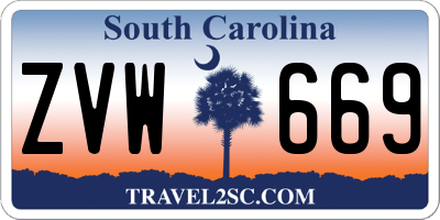 SC license plate ZVW669