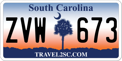 SC license plate ZVW673