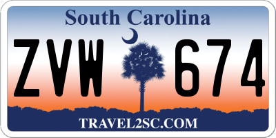 SC license plate ZVW674