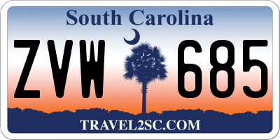 SC license plate ZVW685