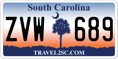 SC license plate ZVW689