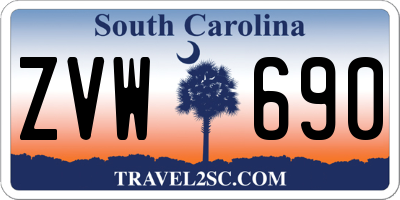 SC license plate ZVW690