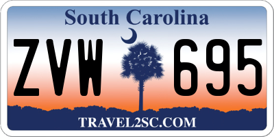 SC license plate ZVW695