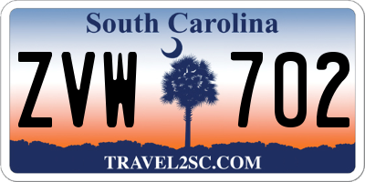 SC license plate ZVW702