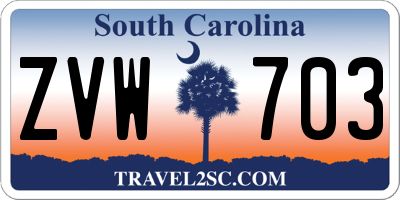 SC license plate ZVW703