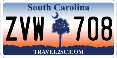 SC license plate ZVW708