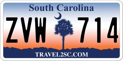 SC license plate ZVW714
