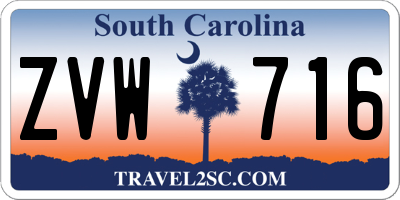 SC license plate ZVW716