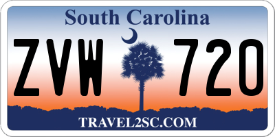 SC license plate ZVW720