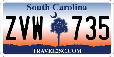SC license plate ZVW735