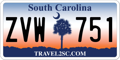 SC license plate ZVW751