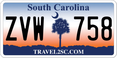 SC license plate ZVW758