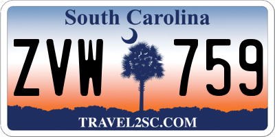 SC license plate ZVW759