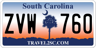 SC license plate ZVW760